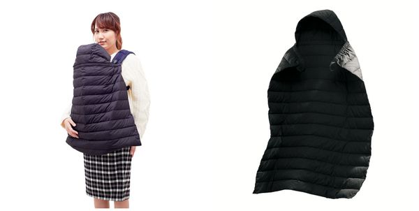 akachan honpo - 輕薄羽絨遮罩-黑色 (76×70cm)