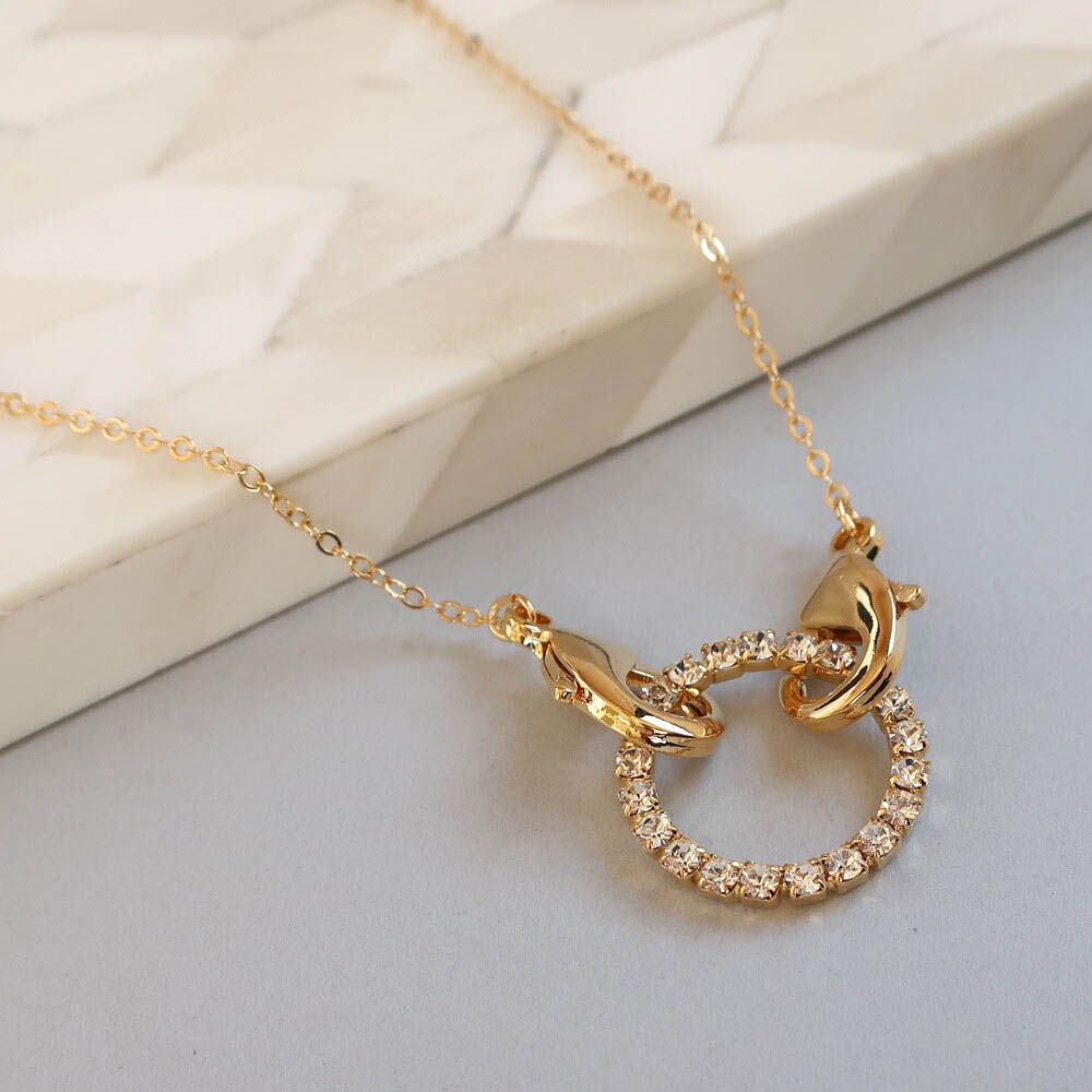 圓形水鑽款2way時尚眼鏡鍊/口罩繩-金