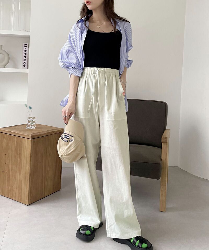 日本 Classical Elf - 純棉慵懶感美腿寬褲-摩卡