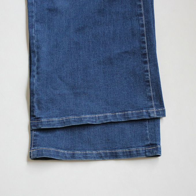 日本女裝代購 - Coolish 接觸涼感舒適快乾丹寧寬褲-靛藍