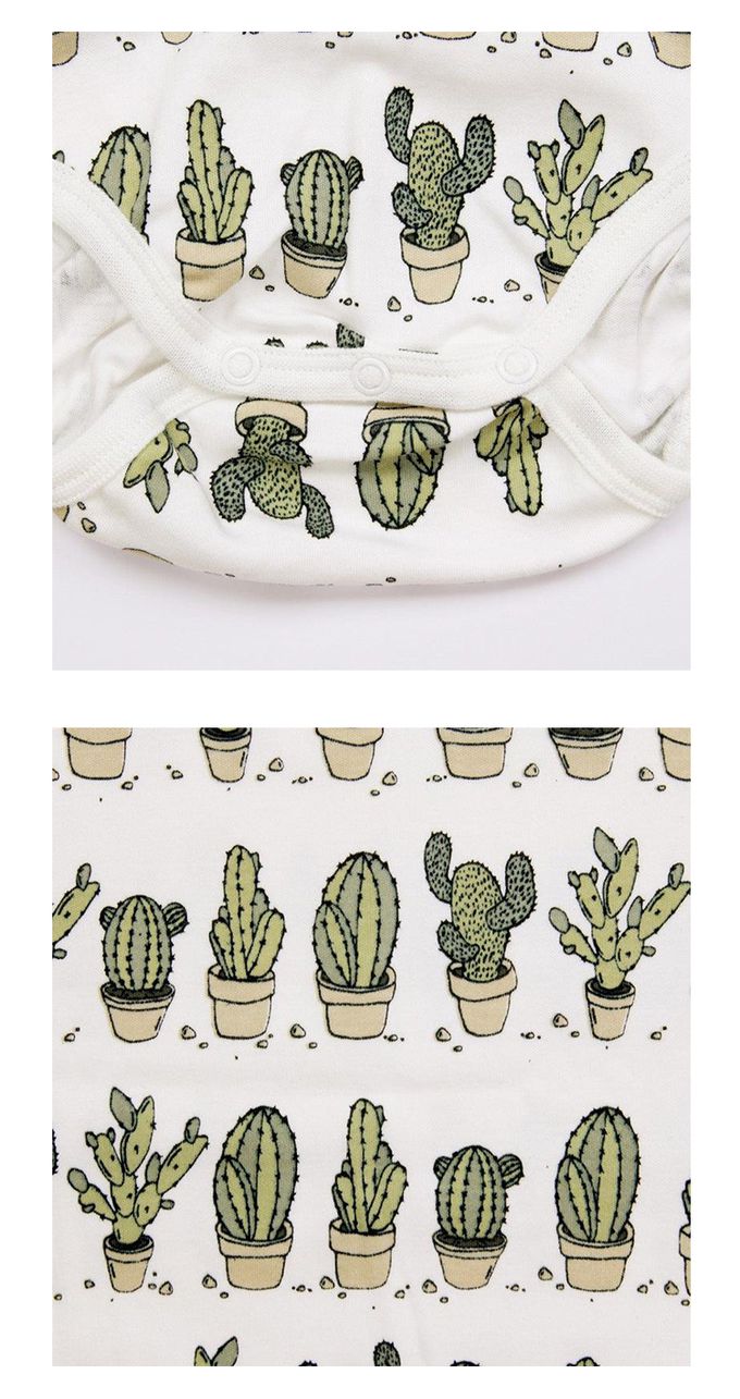 英國 SLEEP NO MORE - 100% 有機棉長袖包屁衣-仙人掌 (1.5-2 Y)