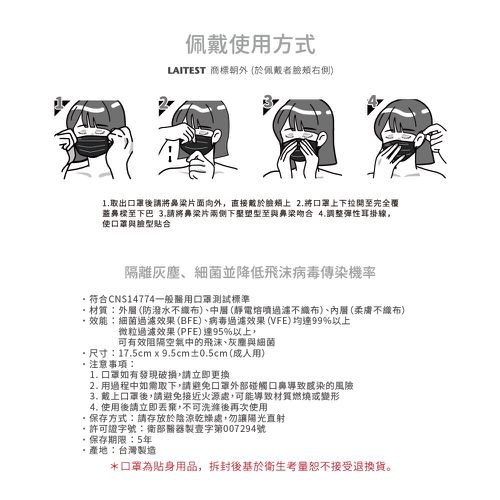 醫療防護口罩/成人 牛仔鈦石灰 30入盒裝(牛仔系列)-平面口罩
