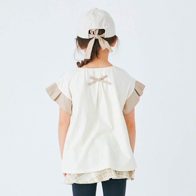 日本 evercloset - 背後優雅摺邊袖上衣-象牙米