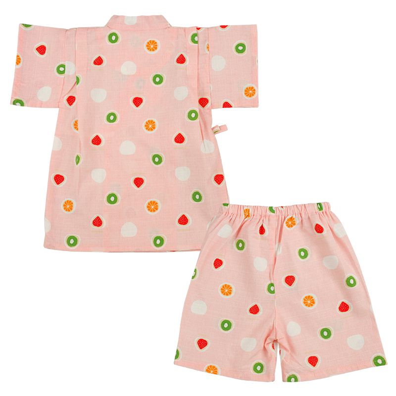 akachan honpo - 兩件式甚平-水果大福-粉紅色