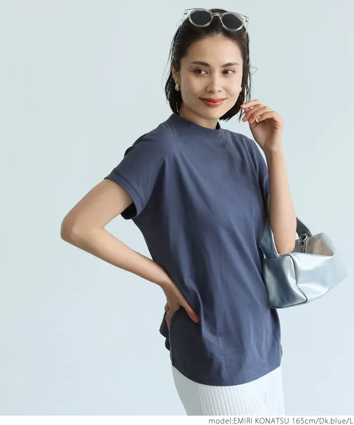 日本 COCA - 100%美國棉 厚磅短袖上衣-立領-黑