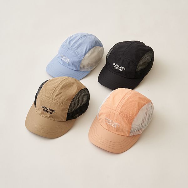 日本 b-ROOM - 透氣網狀軟質休閒遮陽帽-卡其黑