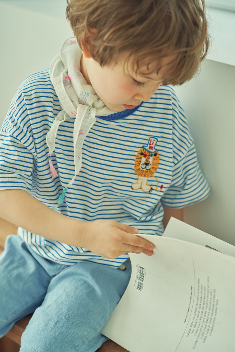 韓國 Mimico - 刺繡獅子王牛仔褲