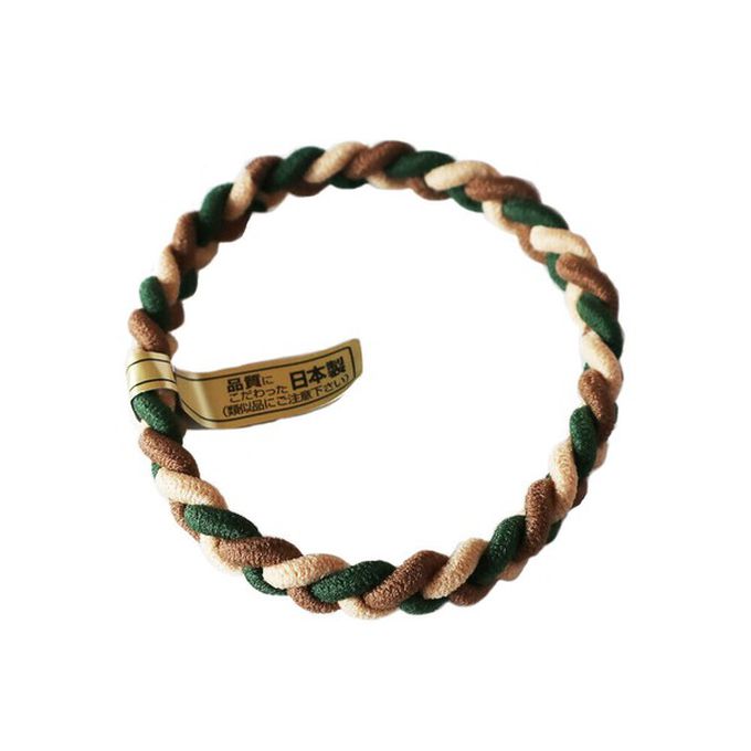 日本 Melody Accessory - 日本製 專利耐用麻花編織髮圈(5入組)-焦糖咖