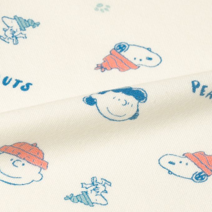 akachan honpo - 長袖兔裝-史努比坐雪橇布貼-米白色