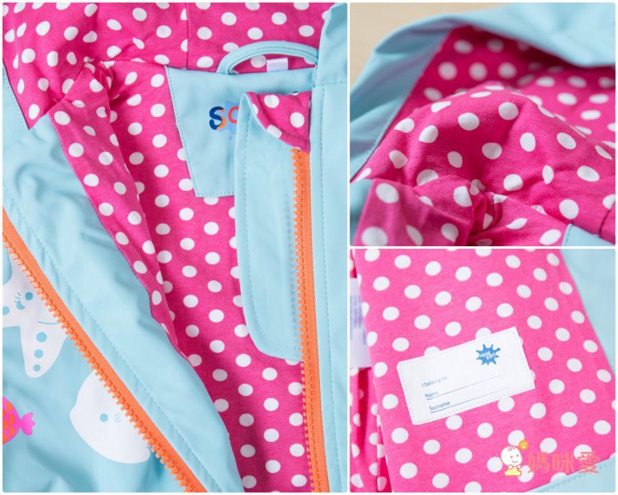 英國 Squid Kids - 厚款變色雨衣-半彩色海星-水藍