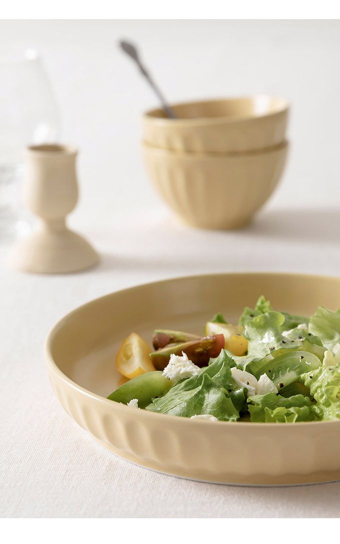 韓國 SSUEIM - Mild Matte系列溫柔時光陶瓷深盤2件組21cm (奶油黃)