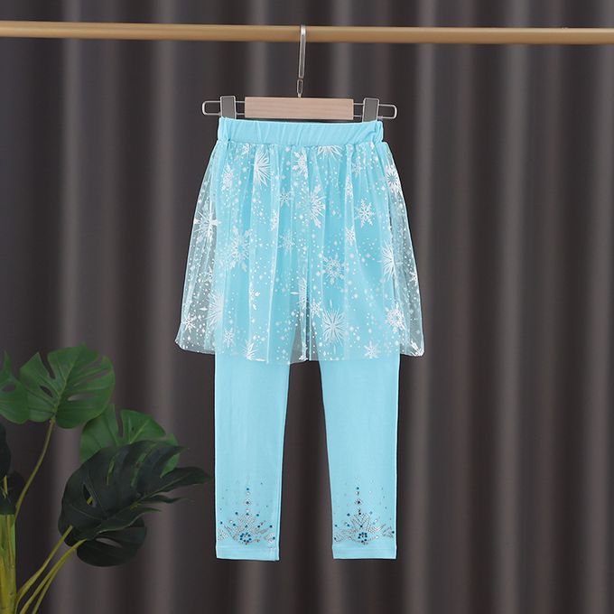 修身造型內搭褲-紗裙款-冰雪紫