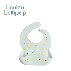 Loulou Lollipop - 寬口袋立體矽膠圍兜-清新檸檬
