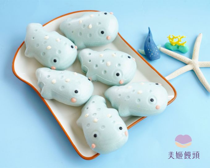 美姬饅頭 - 鯊魚鮮乳造型饅頭-6入