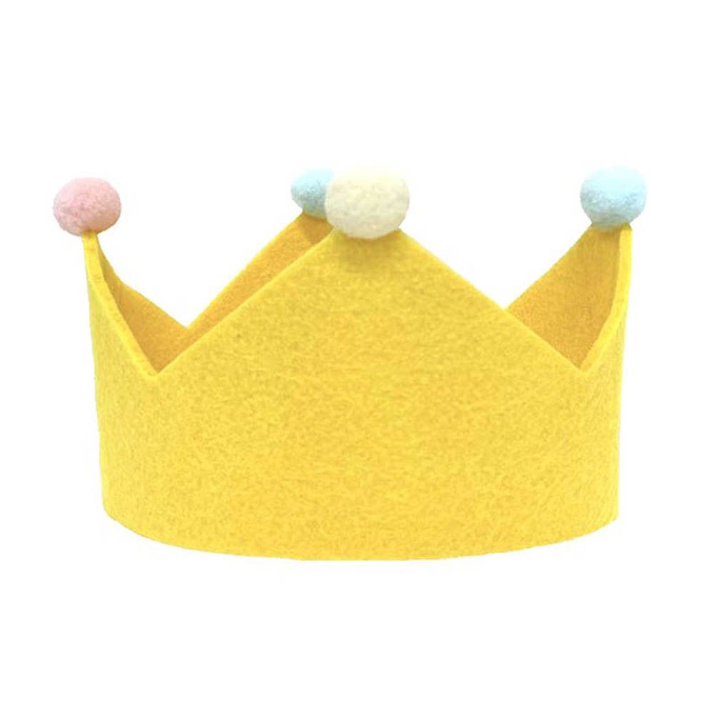 慶生帽-皇冠-黃色