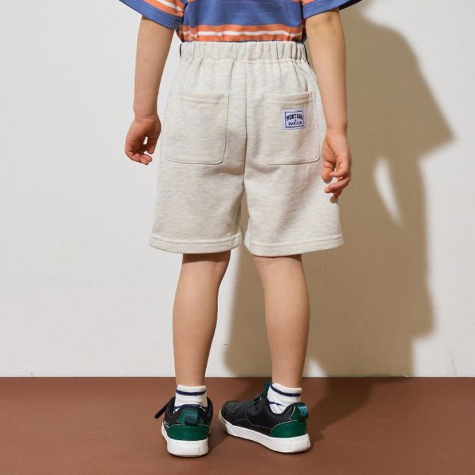 日本 b-ROOM - 側邊線條休閒短褲(4分丈)-天藍