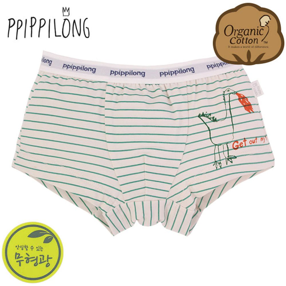 韓國 Ppippilong - 有機棉透氣四角褲(男寶)-噴火恐龍