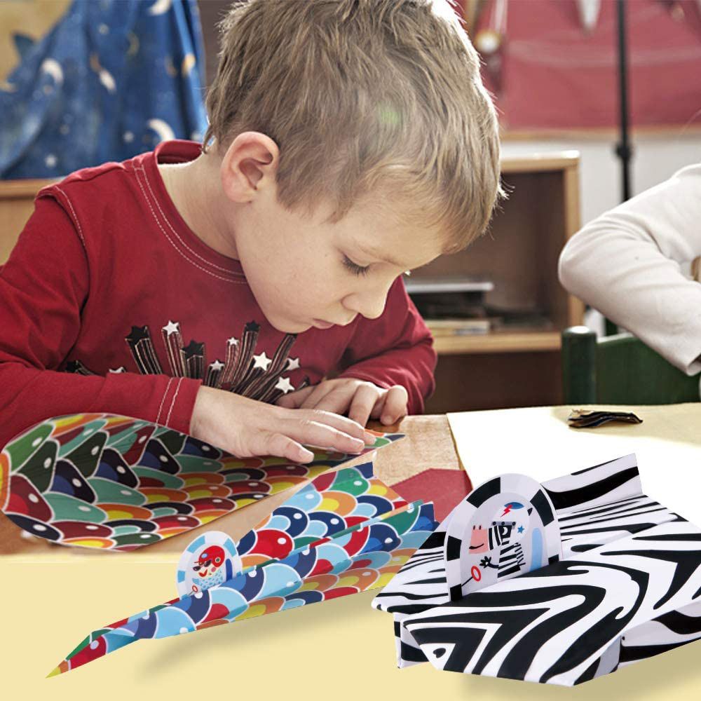 JarMelo 原創美玩 - 兒童全彩摺紙-飛機