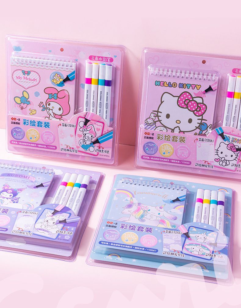 卡通可水洗塗鴉彩繪套裝-卡通人物酷洛米-紫色 (25.5x25cm)