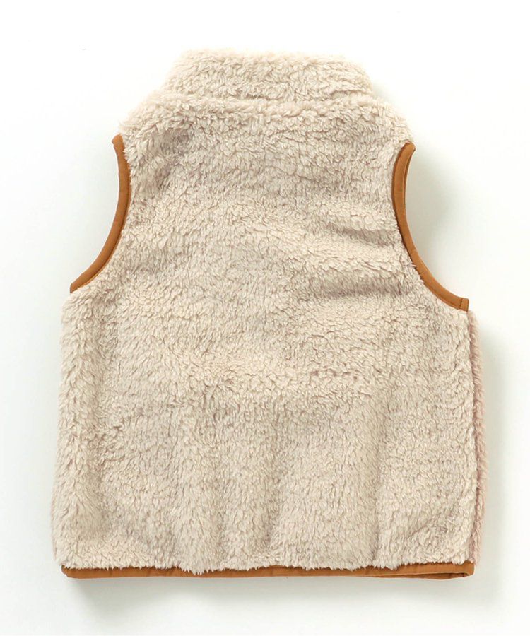 日本 BREEZE - 時尚絨毛花色搖粒絨背心-草綠