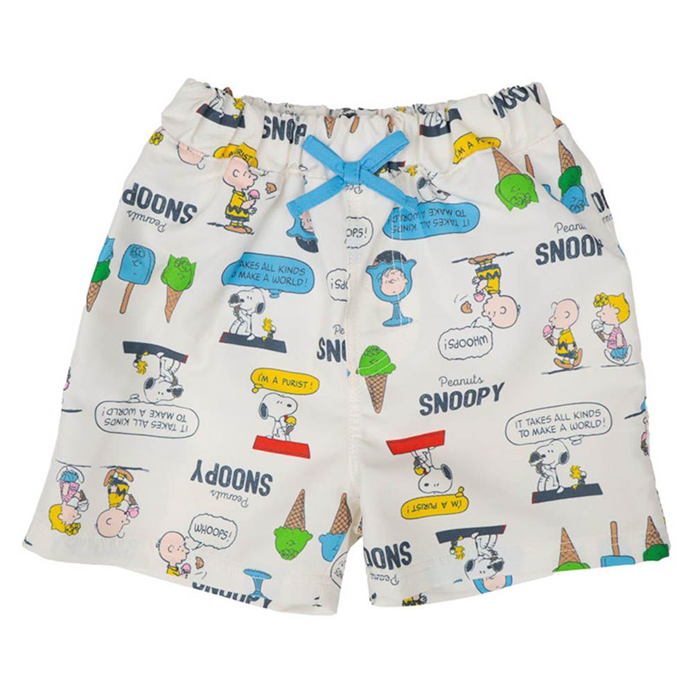 海灘褲-史努比-象牙白色
