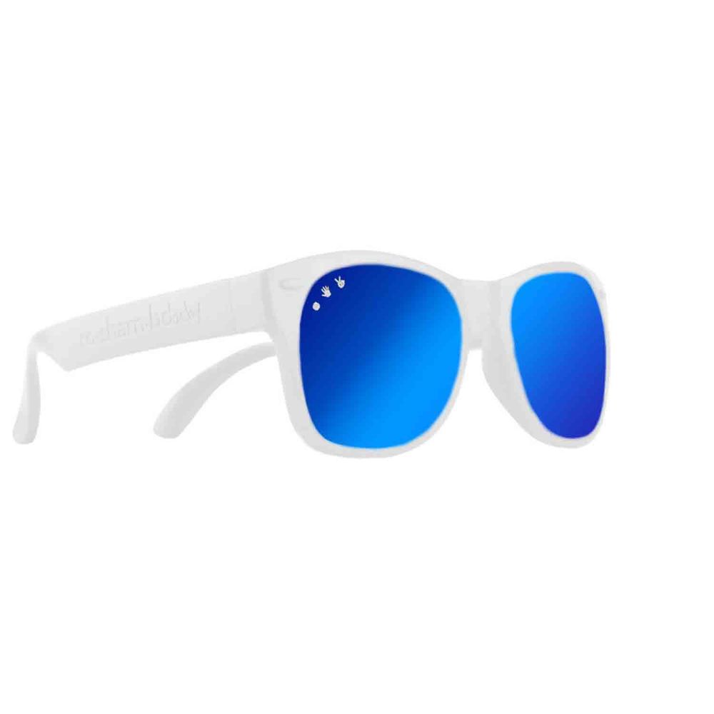 美國 Roshambo - Roshambo繽紛視界 時尚墨鏡-成人款-純淨白-偏光鏡片藍 (L/XL)