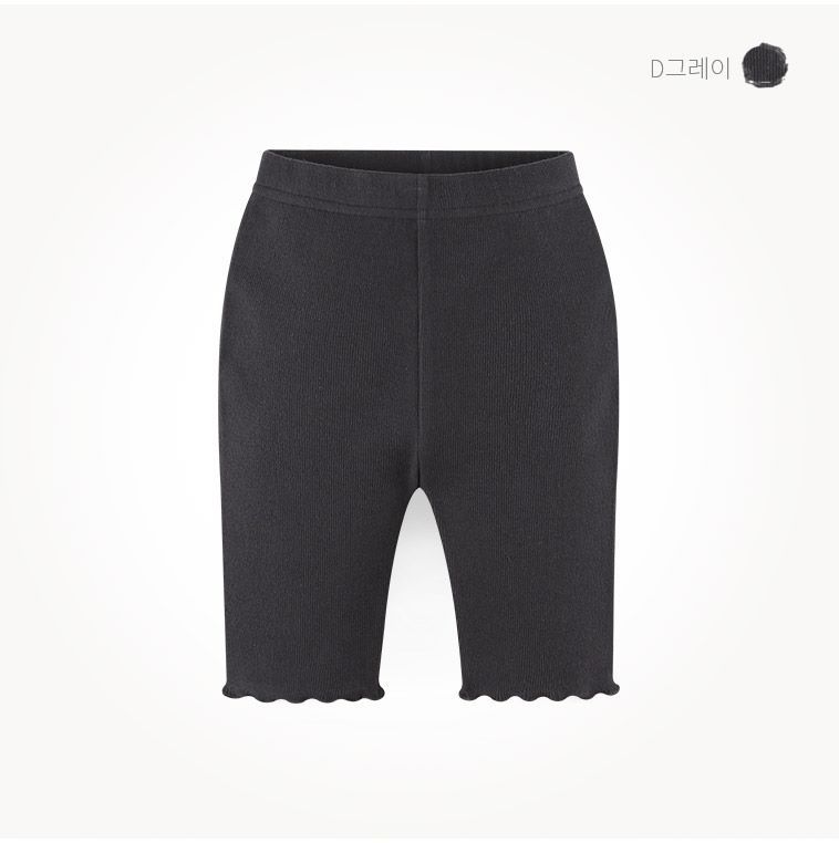 韓國 milk mile - 捲邊羅紋彈力內搭褲-淺灰