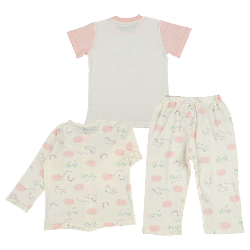 akachan honpo - 女短袖+長袖家居服-粉紅色