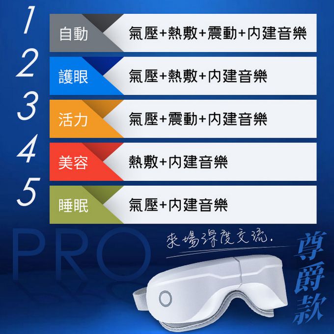 ColorFan - 智能氣壓眼罩PRO尊爵款-白色-325g