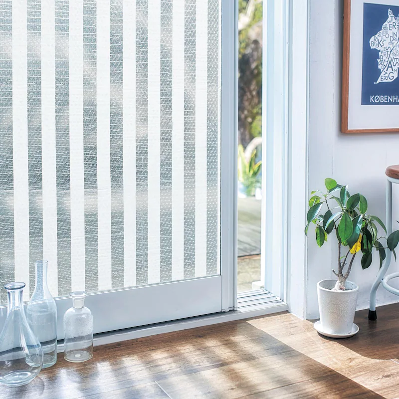 日本千趣會 - 日本製 95%抗UV光影窗貼(氣泡黏貼式)-圓圈線條