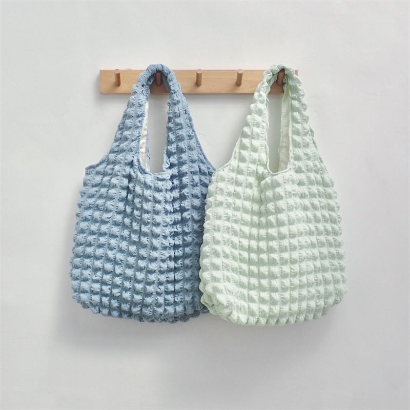 奶油泡泡雲朵手提包/肩背包-無拉鍊款-粉色 ((30+22)x39x8cm)