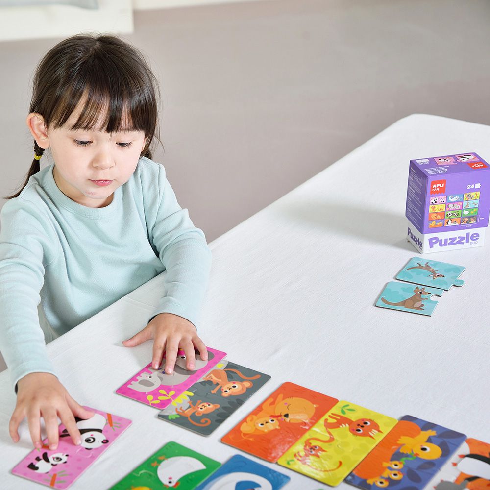 西班牙 APLI - 二分之一拼圖-動物寶寶
