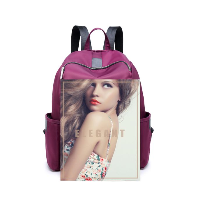 Heine 海恩 - WIN-188 流行女包 媽媽包 尼龍後背包 防潑水後背包 時尚媽咪包-紫色