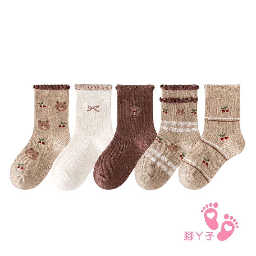 幼/兒童棉質中筒襪 童襪 襪子 棉襪 兒童襪-熊熊花園