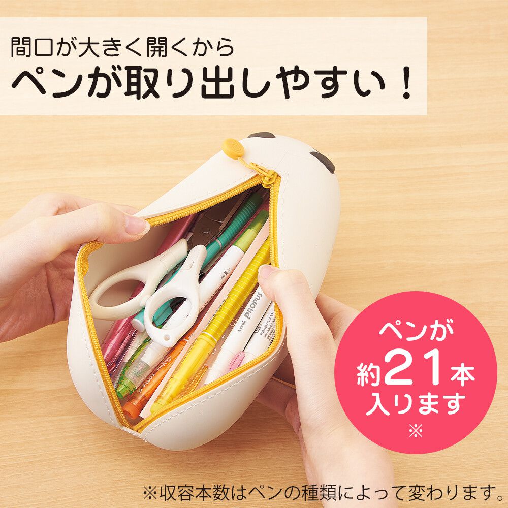 日本文具 LIHIT - 圓筒式胖胖鉛筆盒(21支筆)-柴犬 (Big size)