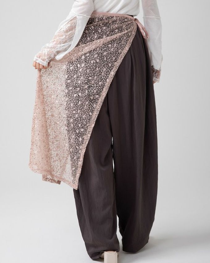 日本 gleam - [疊穿高手]閃亮光澤薄紗半片裙-黑