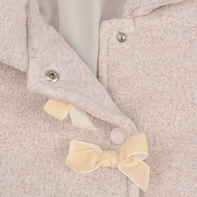 akachan honpo - 仿羔皮呢鋪棉夾克-粉紅色