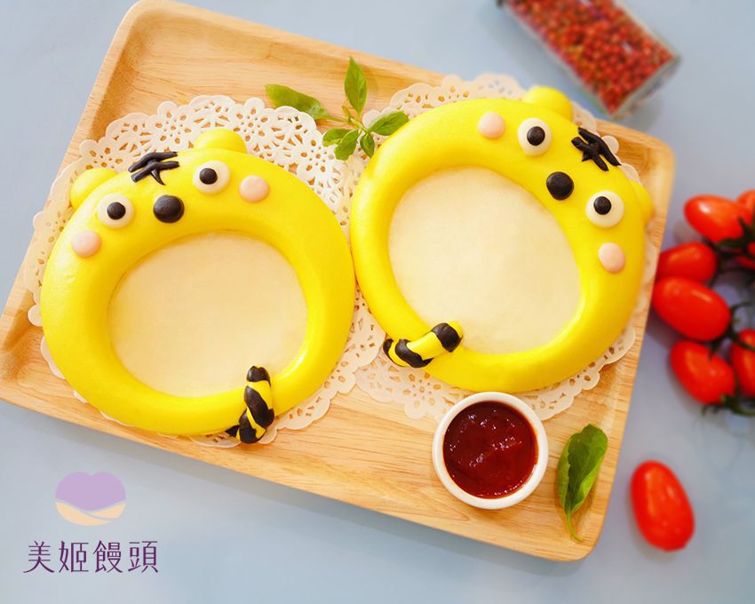 美姬饅頭 - 老虎PIZZA鮮乳造型饅頭-2入-50g/顆