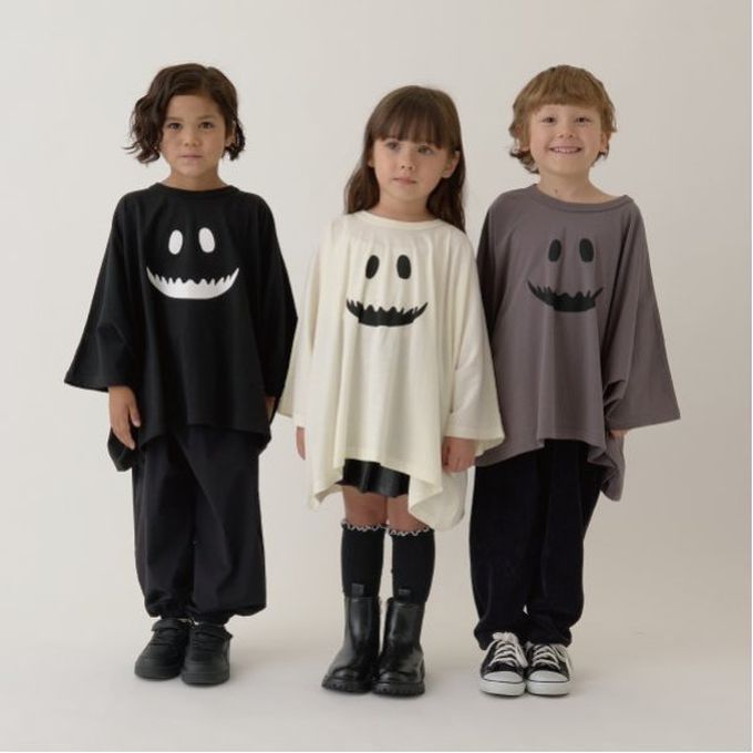 日本 b-ROOM - 萬聖節寬版造型上衣-幽靈-炭灰