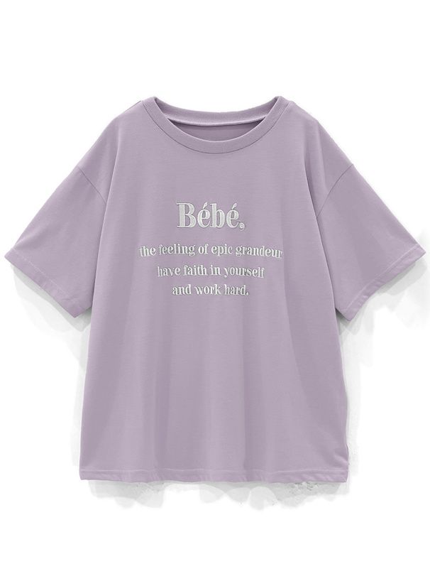 日本 GRL - 棉混百搭印花短袖上衣-Bebe-深藍 (F)