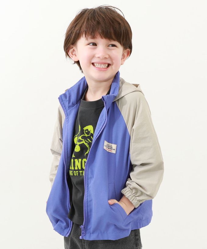 日本 devirock - 防潑水 網眼輕量風衣外套(帽可收)-藍綠