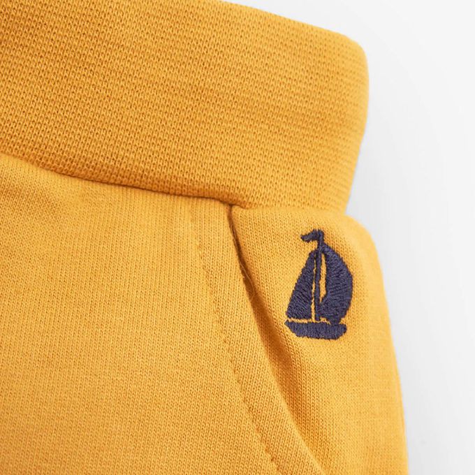 英國 JoJo Maman BeBe - 超優質嬰幼兒/兒童100%純棉綁繩短褲2入組-黃灰