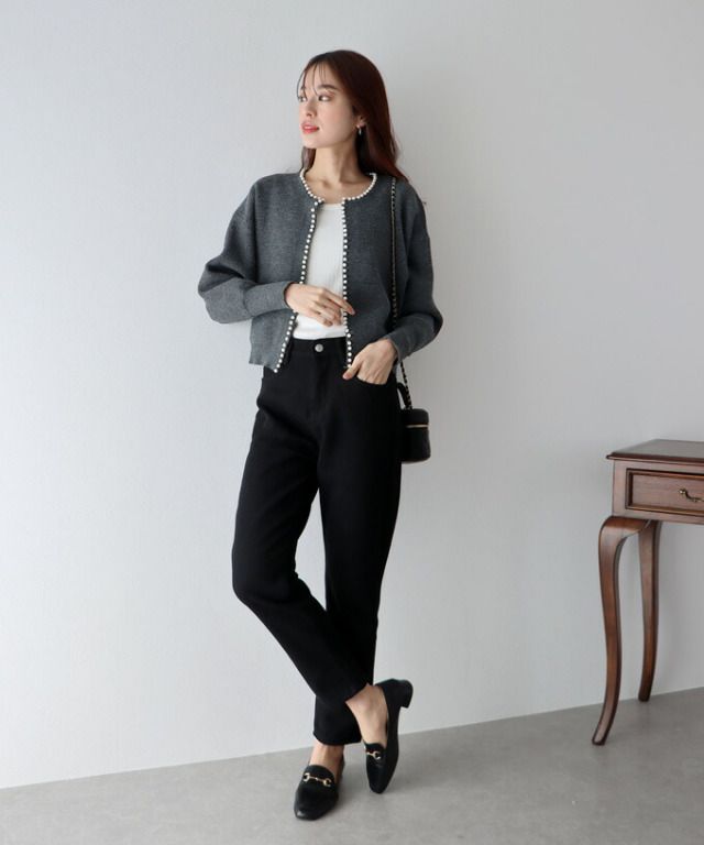 日本 BLUE EAST - 珍珠公主短版針織外套-米杏