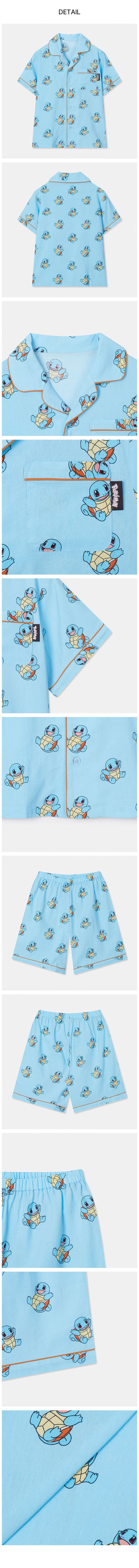 韓國童裝代購 - SPAO KIDS短袖睡衣套裝-卡通人物傑尼龜-藍