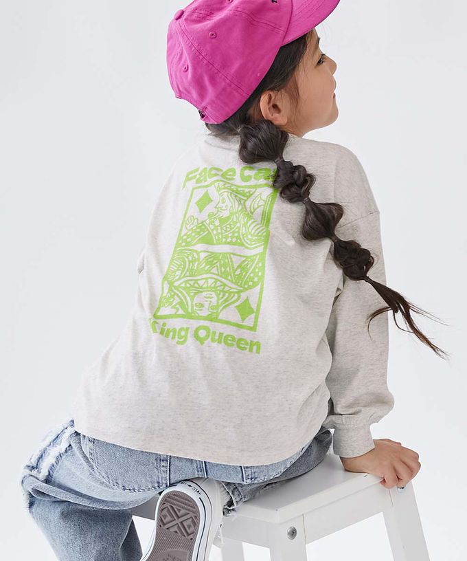 日本 devirock - 100%棉 定番印花寬版長袖上衣-馬鈴薯兄弟-濃綠