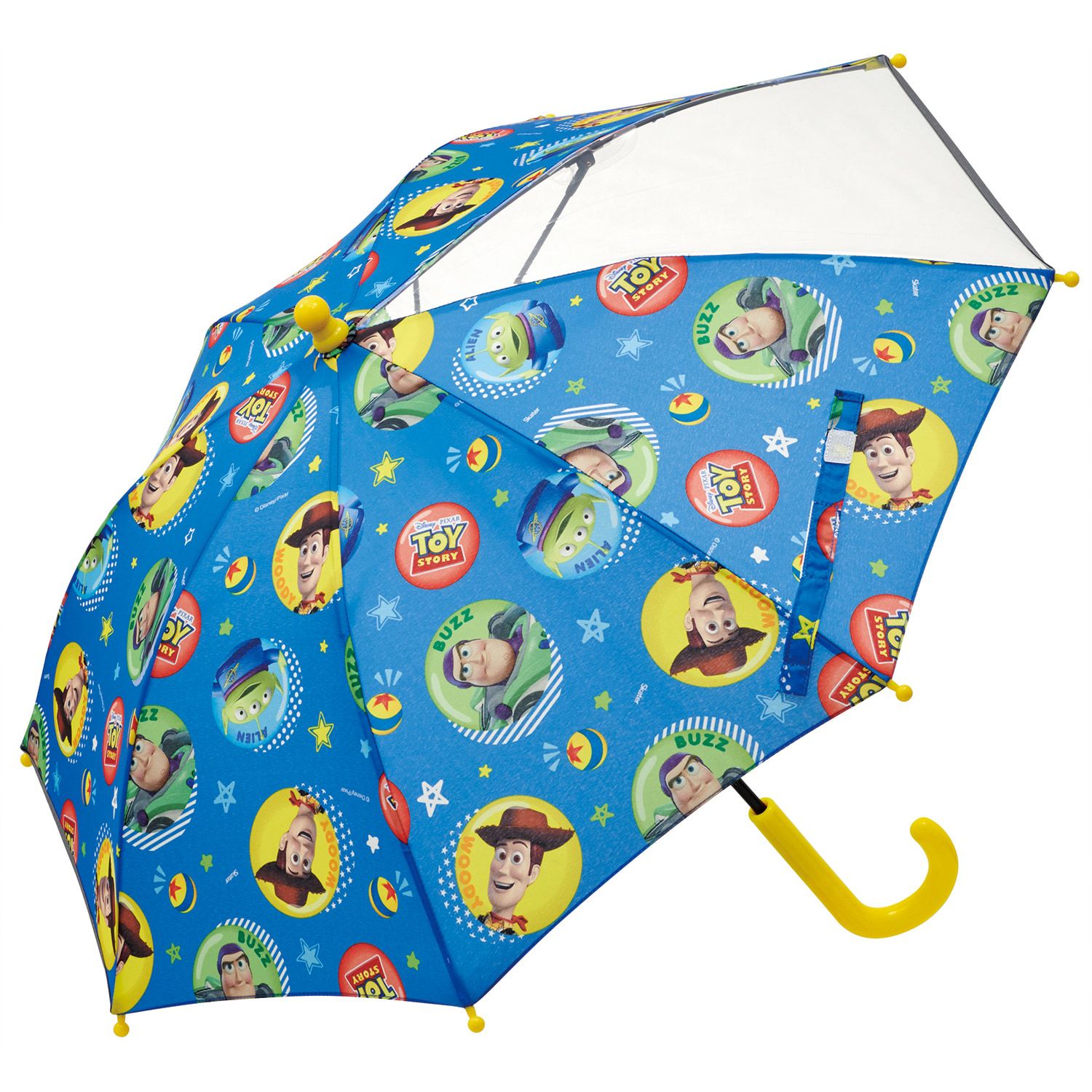 日本千趣會 - 迪士尼 印花兒童直傘/雨傘(附透明窗)-玩具總動員-草綠 (35cm)-身高85-95cm