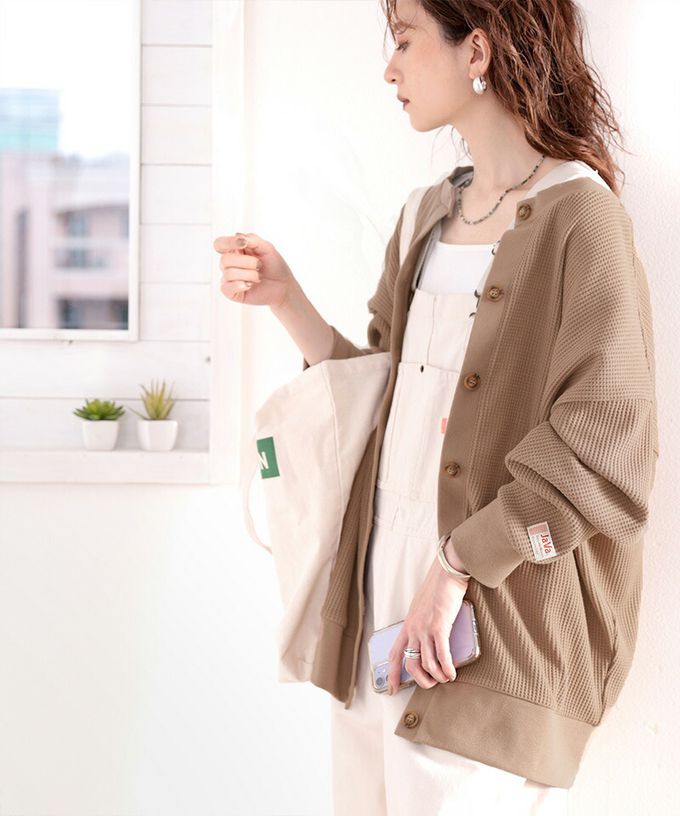 日本 Classical Elf - Java 2WAY柔軟華夫格薄針織外套-粉紫