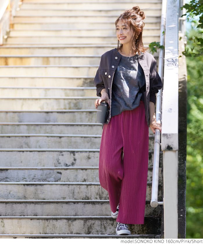 日本 COCA - [熱銷定番] 速乾垂墜彈性風琴寬褲-保暖媽媽款-焦糖