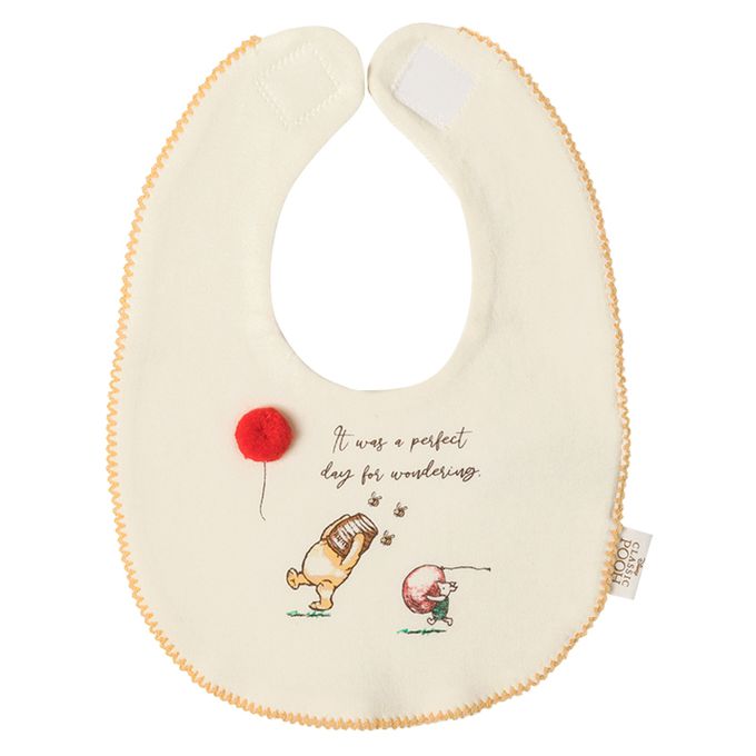 akachan honpo - 圍兜-復古小熊維尼-紅色 (長29cmｘ寬24cm)