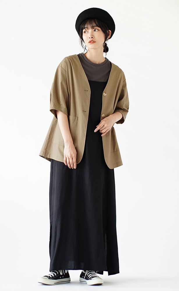 日本 zootie - 涼感機能 後綁帶垂墜感吊帶裙-肉桂棕